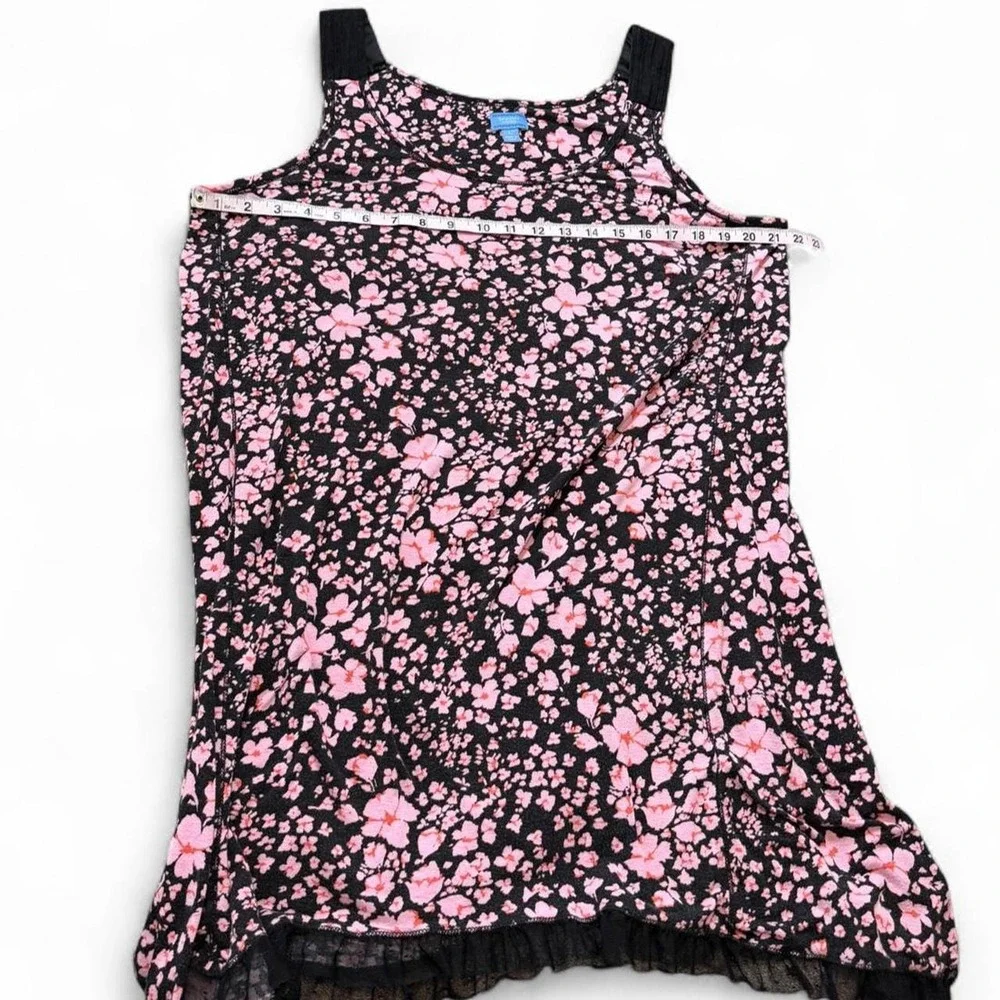 Simply Vera Vera Wang Pink & Black Floral Nightgown, Women's Size XL